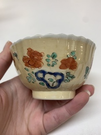Five Chinese famille verte cups and six saucers, Kangxi