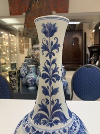 A fine Chinese blue and white bottle vase, Transitional period