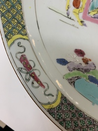 A Chinese famille rose 'horserider' dish, Yongzheng/Qianlong