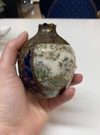 A fine Japanese Satsuma vase, Kinkozan 錦光山造 mark, Meiji, 19th C.