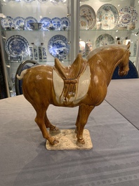 A Chinese sancai-glazed model of a horse, Tang