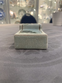 A Chinese famille rose 'landscape' brush rest, 19th C.