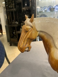 A Chinese sancai-glazed model of a horse, Tang