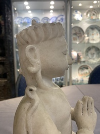 An Indian marble sculpture of Vishnu, 18/19th C.