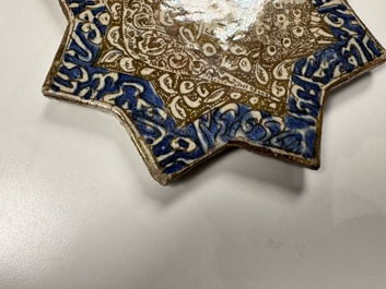 A Kashan lustre-glazed star tile, Persia, 13/14th C.