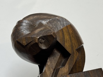 Zakopane School: wooden carving of a fox, marked on the base, Poland, late 19th/early 20th C.