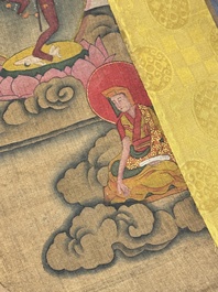 Chinese School: 'White Tara', ink and colour on silk, Qing or later