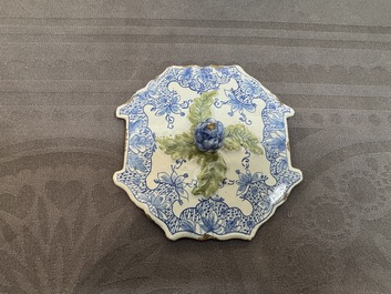 Two blue and white Dutch Delft butter tubs, 18th C.