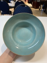 A Chinese famille rose 'butterflies' bowl, a 'boys and kilin' cup and a famille verte 'warriors' bowl, Jiaqiang mark and of the period and 19th C.
