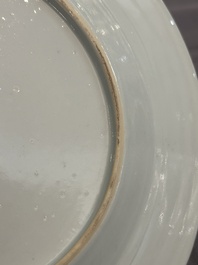 A 28-piece Chinese gilt-decorated sepia 'mandarin subject' service, Jiaqing