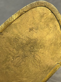 A fine Chinese gilt bronze Buddha, Qianlong mark and of the period