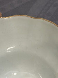 A 28-piece Chinese gilt-decorated sepia 'mandarin subject' service, Jiaqing