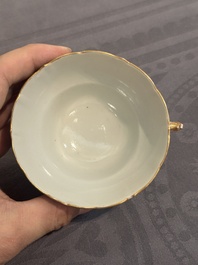 A 28-piece Chinese gilt-decorated sepia 'mandarin subject' service, Jiaqing