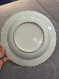 A 28-piece Chinese gilt-decorated sepia 'mandarin subject' service, Jiaqing
