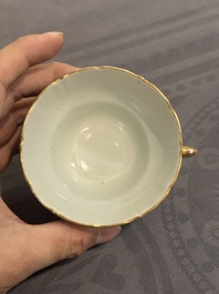 A 28-piece Chinese gilt-decorated sepia 'mandarin subject' service, Jiaqing