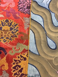 A series of four very large Sino-Tibetan thangkas of the Four Heavenly Kings, 19th C.