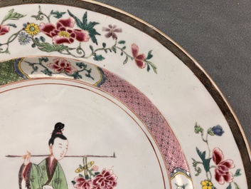 A Chinese famille rose 'He Xiangu' dish, Yongzheng/Qianlong