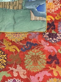 A series of four very large Sino-Tibetan thangkas of the Four Heavenly Kings, 19th C.