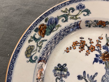 A Chinese doucai 'antiquities' dish, Yongzheng