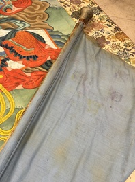 A series of four very large Sino-Tibetan thangkas of the Four Heavenly Kings, 19th C.