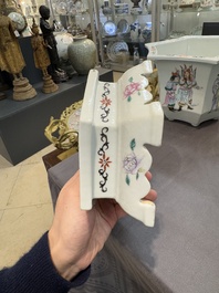 A pair of Chinese famille rose 'Wu Shuang Pu' hexagonal jardini&egrave;res on stands, Republic