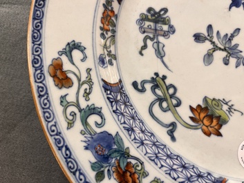 A Chinese doucai 'antiquities' dish, Yongzheng