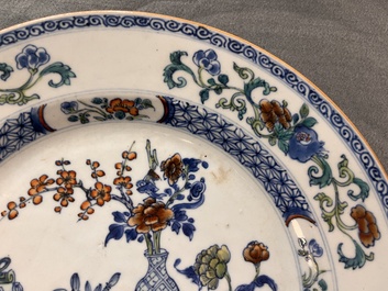 A Chinese doucai 'antiquities' dish, Yongzheng