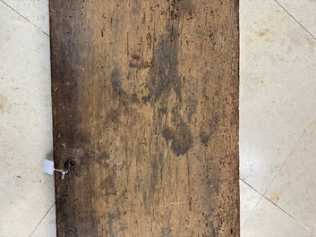 A carved walnut panel depicting the victory of good over evil, 16th C.
