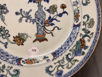 A Chinese doucai 'antiquities' dish, Yongzheng