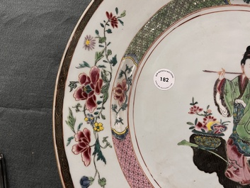 A Chinese famille rose 'He Xiangu' dish, Yongzheng/Qianlong