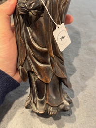 A Chinese bronze Guanyin holding a ruyi, 17/18th C.