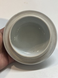 A Chinese blue and white 'Mongolian hunt' vase and cover, Kangxi