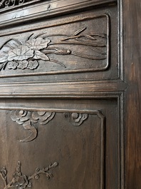 Four Chinese carved and openworked wooden doors, early 20th C.