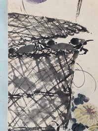 Zhang Daqian 張大千 (1898-1983): 'Crab and chrysanthemum', ink and colour on paper, dated 1948
