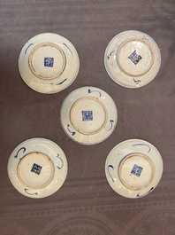 An impressive collection of 50 Chinese Dehua blue and white wares, 19th C.