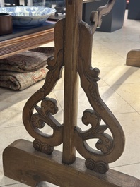 Two Chinese hardwood clothing racks, 19th C.