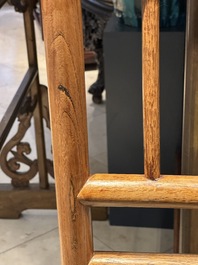 Two Chinese hardwood clothing racks, 19th C.