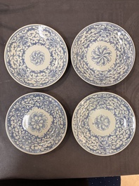 An impressive collection of 50 Chinese Dehua blue and white wares, 19th C.