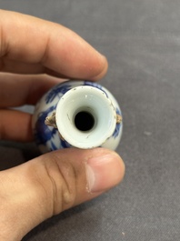 Five Chinese blue and white 'Long Eliza' miniature vases, Kangxi