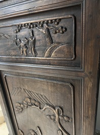 Four Chinese carved and openworked wooden doors, early 20th C.