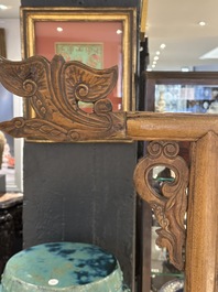 Two Chinese hardwood clothing racks, 19th C.