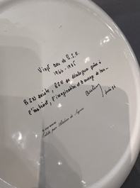 Zao Wou Ki 趙無極 (1920-2013): 'Orchid' plate, dated 1986