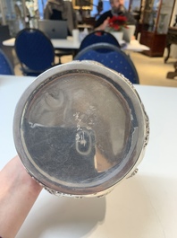 A Japanese silver 'dragon' vase, signed Mitsuhisa, Meiji, 19th C.