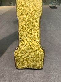 A Chinese cloisonn&eacute; yellow-ground 'peach and shou' ruyi sceptre, Republic