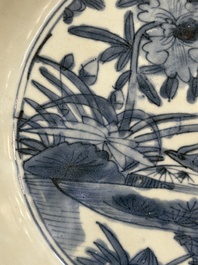Three Chinese blue and white dishes, Ming