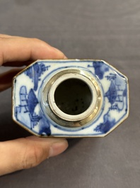 Ten Chinese Imari-style, blue and white tea caddies, Kangxi/Yongzheng