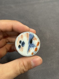 Ten Chinese Imari-style, blue and white tea caddies, Kangxi/Yongzheng