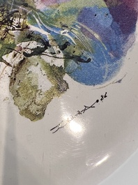 Zao Wou Ki 趙無極 (1920-2013): 'Orchid' plate, dated 1986