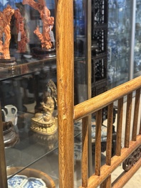 Two Chinese hardwood clothing racks, 19th C.