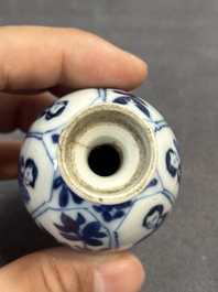 Five Chinese blue and white 'Long Eliza' miniature vases, Kangxi